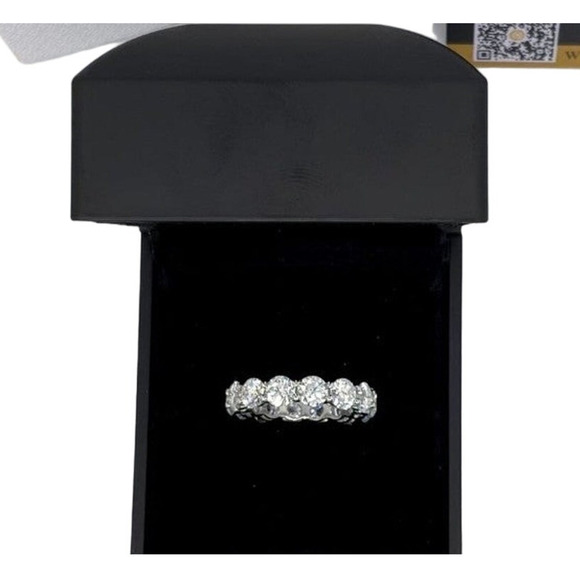 7 Ct Moissanite Diamond Eternity Ring Wedding Anniversary Band 5mm Iced Out - Picture 9 of 12